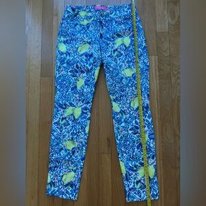 Lilly Pulitzer Kelly Skinny Ankle Pant Zest for Life Lemon Print